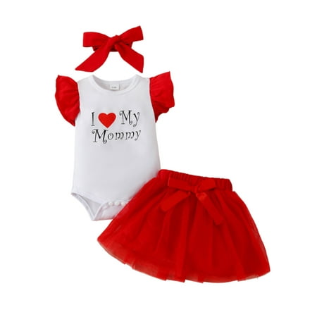 PBaeM Infant Girls I Love My Mommy Baby Ruffle Romper Tulle Skirt Romantic Outfit Sets
PBaeM Infant Girls I Love My Mommy Baby Ruffle Romper Tulle Skirt Romantic Outfit Sets
