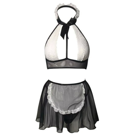 Gubotare Lingerie For Women Naughty Womens Lingerie Halter V Chemise Sleepwear with Garter Belt Black S
Gubotare Lingerie For Women Naughty Womens Lingerie Halter V Chemise Sleepwear with Garter Belt Black S