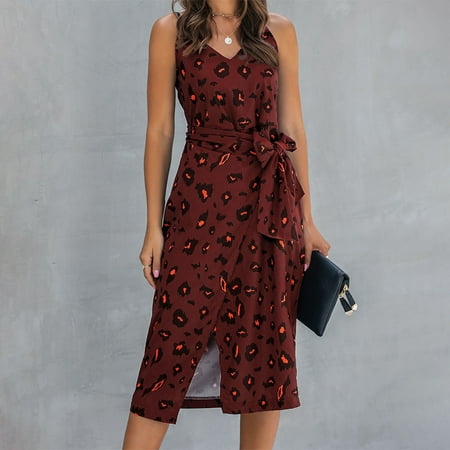 KONBECA Summer Dresses for Women Mid-length Suspender Print Slit Suspender Skirt Wine M
KONBECA Summer Dresses for Women Mid-length Suspender Print Slit Suspender Skirt Wine M