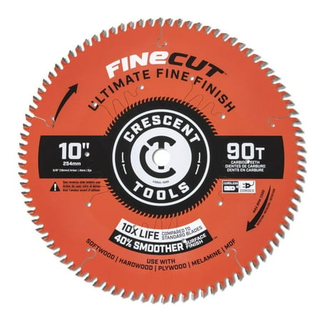 Crescent Circular Saw Blade 10 X 90 Tooth Fine Cut Ultimate Fine Finishing
