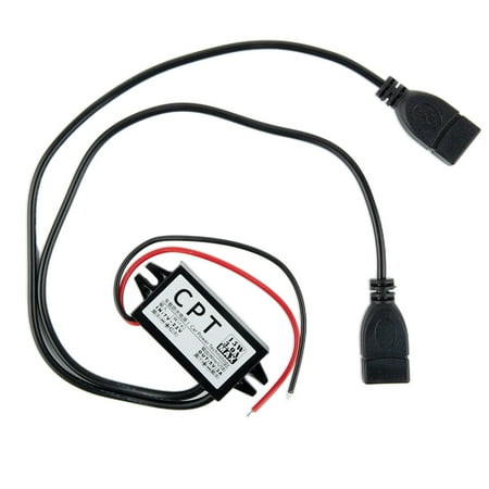 BESHOM Power Supply 12V to 5V/3A USB Car Power Converter Adapter Power Converter