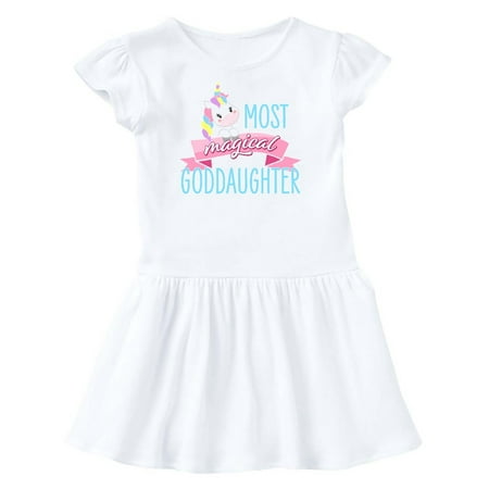 Inktastic Most Magical Goddaughter- cute unicorn Gift Toddler Girl Dress