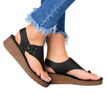 Women Comfy Wedges Sandals Open Toe Big Size Flat Flip Flops for Valentine s Day Christmas Gift Black 37
Women Comfy Wedges Sandals Open Toe Big Size Flat Flip Flops for Valentine s Day Christmas Gift Black 37
