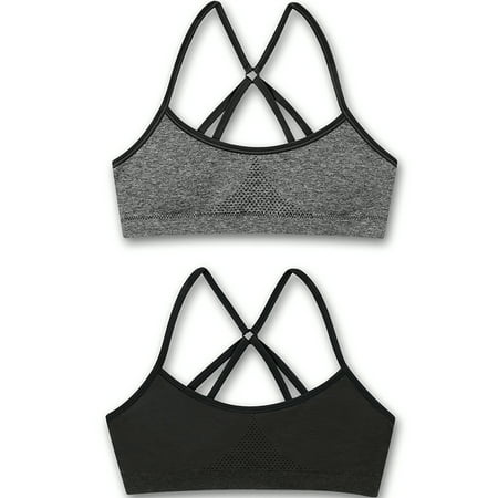Hanes Girls' Seamless Foam Strappy Back Bralette, 2 pack (Little Girls & Big Girls)