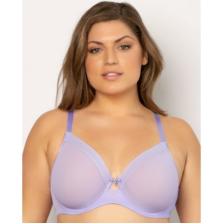 Sheer Mesh Full Coverage Unlined Underwire Bra - Lavender Mist