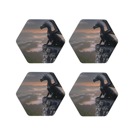 Yiaed Black Dragon Cliff Dawn Print Leather Coasters for Drinks - Cup Coasters Coffee Table Kitchen Table Bar Home & Office Gifts Handmade Drink Coasters-Hexagon
Yiaed Black Dragon Cliff Dawn Print Leather Coasters for Drinks - Cup Coasters Coffee Table Kitchen Table Bar Home & Office Gifts Handmade Drink Coasters-Hexagon