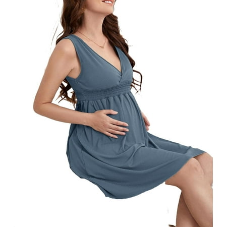 Casual Plain V neck Lounge Dress Sleeveless Dusty Blue Maternity Loungewear (Women s)
Casual Plain V neck Lounge Dress Sleeveless Dusty Blue Maternity Loungewear (Women s)