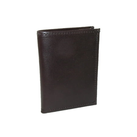 Size one size Men's Smooth Leather Book Style Card Case Wallet with ID