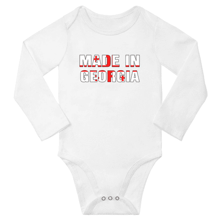 Made In Georgia Baby Long Sleeve Bodysuit (White 18 Months)