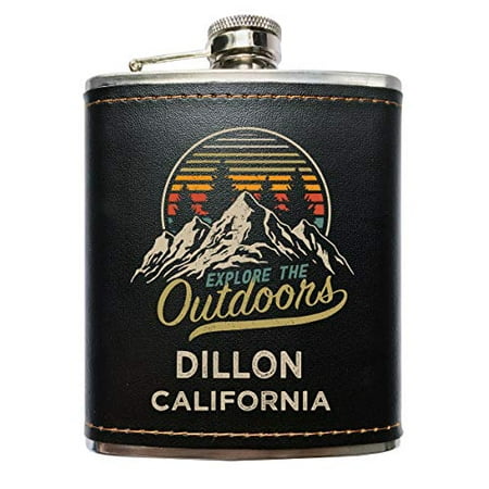 Dillon California Explore the Outdoors Souvenir Black Leather Wrapped Stainless Steel 7 oz Flask
Dillon California Explore the Outdoors Souvenir Black Leather Wrapped Stainless Steel 7 oz Flask