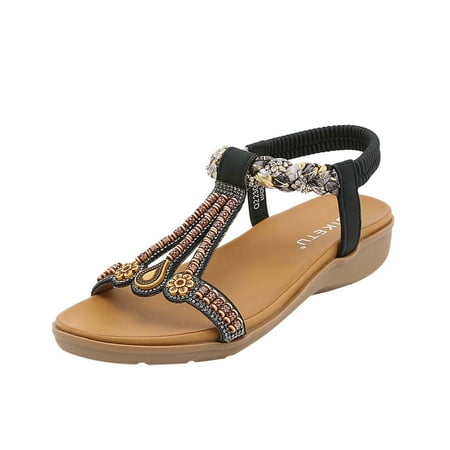 Qiaocaity Women s Summer Sandals with Rhinestone Beads Bohemian Sandals Leisure Beach Sandals Platform Flip Flops Black Size 8.5
Qiaocaity Women s Summer Sandals with Rhinestone Beads Bohemian Sandals Leisure Beach Sandals Platform Flip Flops Black Size 8.5