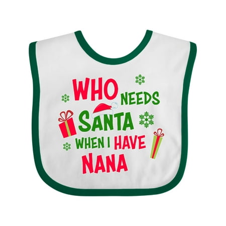 Inktastic Who Needs Santa when I Have Nana Gift Baby Boy or Baby Girl Bib