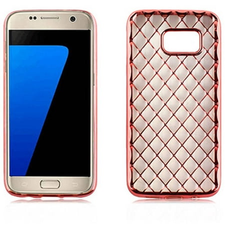 [해외] MUNDAZE Mundaze Pink Rose Gold Quilted Pattern Skin Phone Case Cover for Samsung Galaxy S7 edge