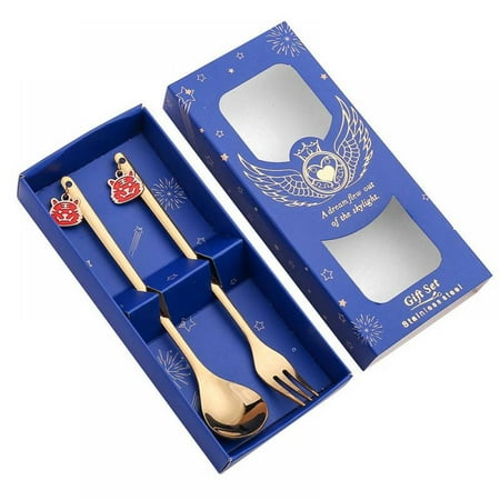 2pcs/Box Spoon Fork Sets Stainless Steel Fork Spoon with Cartoon Tiger Pendant Dessert Spoon Fruit Fork Festival Tableware Gift
2pcs/Box Spoon Fork Sets Stainless Steel Fork Spoon with Cartoon Tiger Pendant Dessert Spoon Fruit Fork Festival Tableware Gift