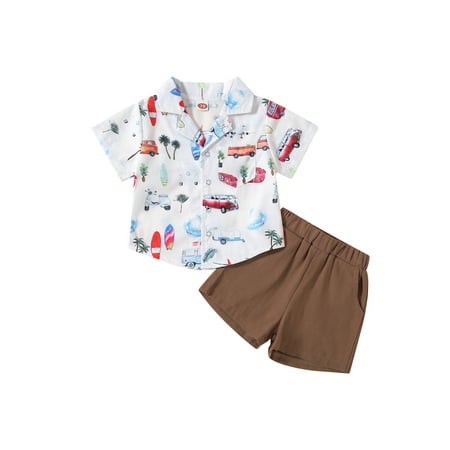 Toddler Baby Boy Summer Shorts Set Vehicles Print Short Sleeve Shirt Top Solid Elastic Waist Shorts
Toddler Baby Boy Summer Shorts Set Vehicles Print Short Sleeve Shirt Top Solid Elastic Waist Shorts
