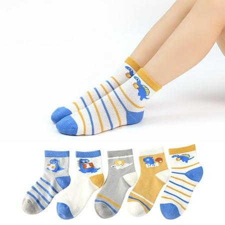 bangyoudaoo 5Pairs Baby Mesh Socks Baby Socks Boys Striped Socks Girls Sock