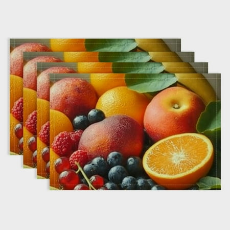 BCIIG (Fresh Fruits and Vegetables) Set of Placemat Holiday Banquet Kitchen Table Decoration Flower Mats Waterproof Easy to Clean 18x12in
BCIIG (Fresh Fruits and Vegetables) Set of Placemat Holiday Banquet Kitchen Table Decoration Flower Mats Waterproof Easy to Clean 18x12in