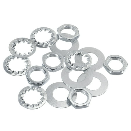 Uxcell 1/8IP Screw Thread Hex Fasteners Lamp Pipe Threaded Lock Nuts with Washers 240 Pack