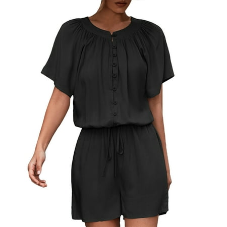 Jumpsuits Bodysuit For Women Women Solid Casual Loose Ruched Button Down Short Sleeve Short Rompers Body Suits Women Clothing Underwear Pajamas Lingerie For Women
Jumpsuits Bodysuit For Women Women Solid Casual Loose Ruched Button Down Short Sleeve Short Rompers Body Suits Women Clothing Underwear Pajamas Lingerie For Women
