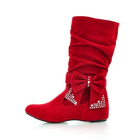 FZM Women shoes cowboy boots Retro Women Flock Rhinestones Bow Tie Low Heeled Slip On Mid Calf Boots Round Toe Shoes
FZM Women shoes cowboy boots Retro Women Flock Rhinestones Bow Tie Low Heeled Slip On Mid Calf Boots Round Toe Shoes