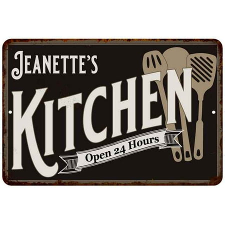 Jeanette's Kitchen Personalized Sign Metal Wall Decor Dift 8x12 108120019194