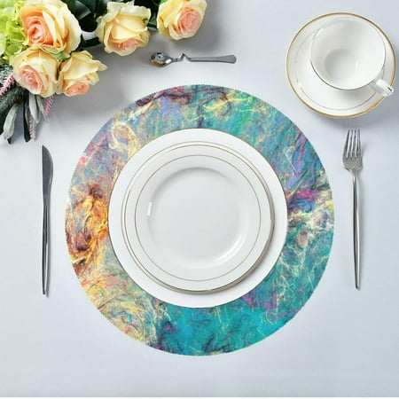 Hidove Turquoise Marble Round Placemats 6pcs Non Slip Heat Resistant Washable Table Mats for Kitchen Dining Table Decoration 15.4
Hidove Turquoise Marble Round Placemats 6pcs Non Slip Heat Resistant Washable Table Mats for Kitchen Dining Table Decoration 15.4
