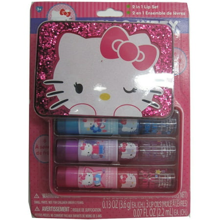 Hello Kitty Girls 2 in 1 Lip Set Cosmetic Accessory