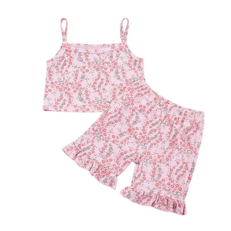 Summer Toddler Girls Sleeveless Floral Printed Tops Shorts Sleepwear Outfits Pajamas Clothes Child Leisure Outwear
Summer Toddler Girls Sleeveless Floral Printed Tops Shorts Sleepwear Outfits Pajamas Clothes Child Leisure Outwear