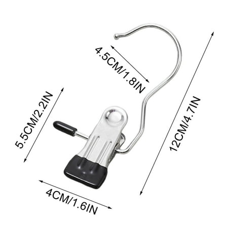 Clip Hook for Traveling Compact Hanger Clip Clothes Drying Clips with Hook - 15Pcs Black Stainless Steel Rubber-Coated Metal from QiwagFerng
Clip Hook for Traveling Compact Hanger Clip Clothes Drying Clips with Hook - 15Pcs Black Stainless Steel Rubber-Coated Metal from QiwagFerng