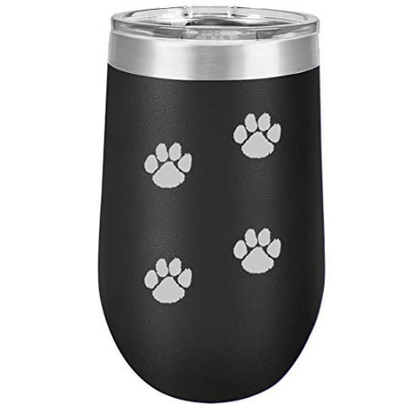 16 oz Double Wall Vacuum Insulated Stainless Steel Stemless Wine Tumbler Glass Coffee Travel Mug With Lid Paw Prints Walking (Black)
16 oz Double Wall Vacuum Insulated Stainless Steel Stemless Wine Tumbler Glass Coffee Travel Mug With Lid Paw Prints Walking (Black)