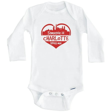 Someone in Charlotte Loves Me Charlotte North Carolina Skyline Heart One Piece Baby Bodysuit (Long Sleeve) 3-6 Months White
Someone in Charlotte Loves Me Charlotte North Carolina Skyline Heart One Piece Baby Bodysuit (Long Sleeve) 3-6 Months White