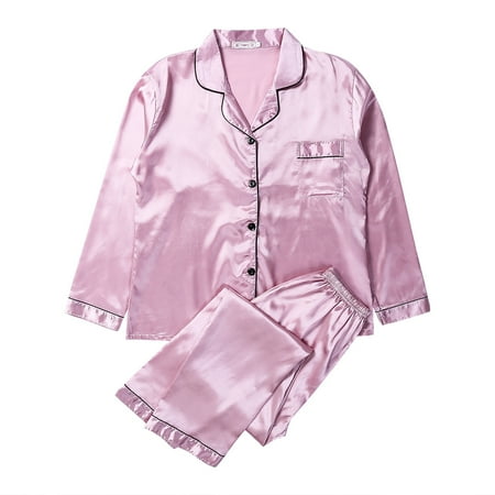 Kiapeise Women Fashion Smooth Comfort Solid Button Top Pants Silk Satin Sleepwear Set Home Pajamas
Kiapeise Women Fashion Smooth Comfort Solid Button Top Pants Silk Satin Sleepwear Set Home Pajamas