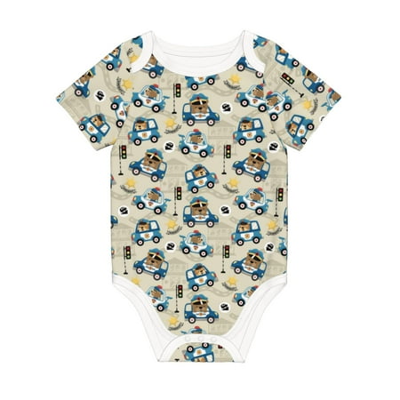 Matuu Animals Driving Police Car for Baby Short-Sleeve Bodysuit Soft Cotton Comfortable and Breathable Perfect for Newborns and Infants
Matuu Animals Driving Police Car for Baby Short-Sleeve Bodysuit Soft Cotton Comfortable and Breathable Perfect for Newborns and Infants