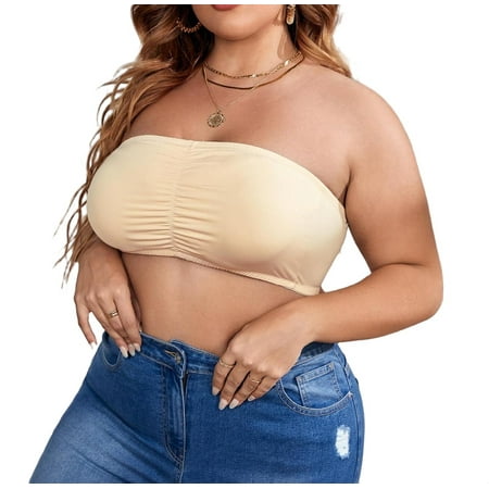 Plain A Piece Plus Size Bras & Bralettes Women s Apricot