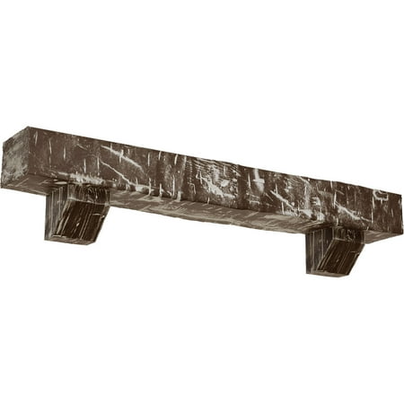 Ekena Millwork 6 H x 6 D x 72 W Hand Hewn Faux Wood Urethane Fireplace Mantel Kit W/ Ashford Corbels Vintage Mahogany
Ekena Millwork 6 H x 6 D x 72 W Hand Hewn Faux Wood Urethane Fireplace Mantel Kit W/ Ashford Corbels Vintage Mahogany