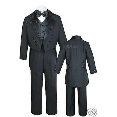WEDDING FORMAL BLACK 5 PC TAIL TUXEDO SUIT Baby INFANT TODDLER Kid Teen BOY S-18
WEDDING FORMAL BLACK 5 PC TAIL TUXEDO SUIT Baby INFANT TODDLER Kid Teen BOY S-18