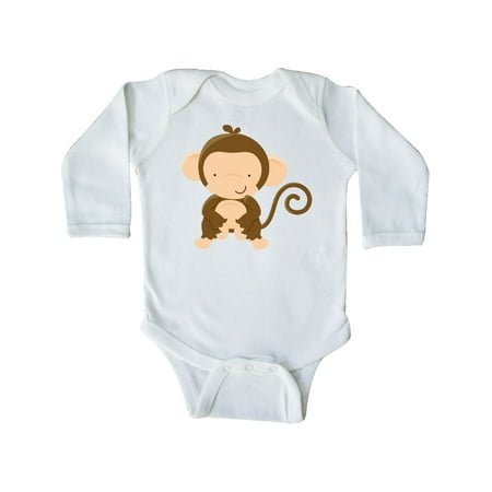 Inktastic Happy Monkey Gift Baby Boy or Baby Girl Long Sleeve Bodysuit