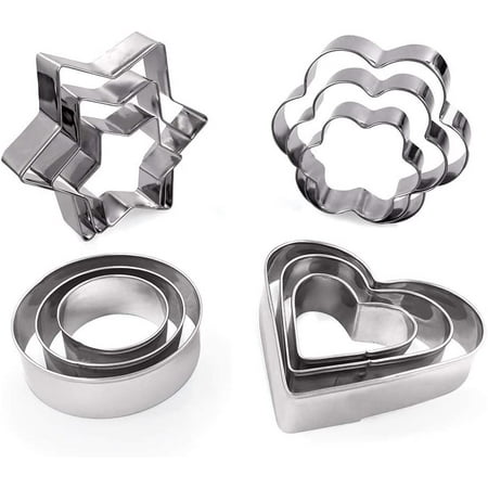 12 Pcs Cookie Cutters Shapes Baking Set 4 Styles Flower Round Heart Star Shape Cookie Cutters Cookie Biscuit Cutter Set Stainless Steel Cookie Cutters Molds for Kitchen Baking Halloween Christmas
12 Pcs Cookie Cutters Shapes Baking Set 4 Styles Flower Round Heart Star Shape Cookie Cutters Cookie Biscuit Cutter Set Stainless Steel Cookie Cutters Molds for Kitchen Baking Halloween Christmas