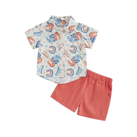 Canis Shirts and Shorts for Boys on Independence Day with Letter and Stars Print
Canis Shirts and Shorts for Boys on Independence Day with Letter and Stars Print