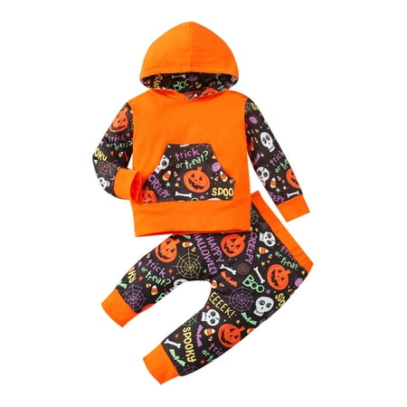 Seyurigaoka Unisex Baby’s Halloween Print Long Sleeve Hooded Tops and Long Pants Set
Seyurigaoka Unisex Baby’s Halloween Print Long Sleeve Hooded Tops and Long Pants Set