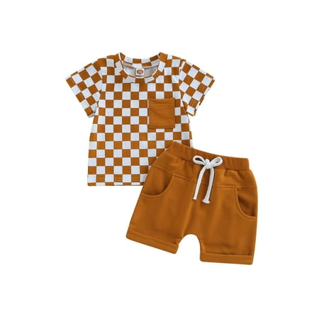 Thaisu Infant Baby Boys 2PCS Clothes Set Checkerboard Print Short Sleeve T-Shirts Tops Casual Shorts Set
Thaisu Infant Baby Boys 2PCS Clothes Set Checkerboard Print Short Sleeve T-Shirts Tops Casual Shorts Set