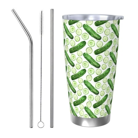 Uemuo Green Cucumber1 Print Travel Coffee Mug 20oz Double-walled Car Cup Stainless Steel Insulated Tumbler Leak-proof Travel Cup Reusable Straw Car Cup-Straw Three-piece Set
Uemuo Green Cucumber1 Print Travel Coffee Mug 20oz Double-walled Car Cup Stainless Steel Insulated Tumbler Leak-proof Travel Cup Reusable Straw Car Cup-Straw Three-piece Set