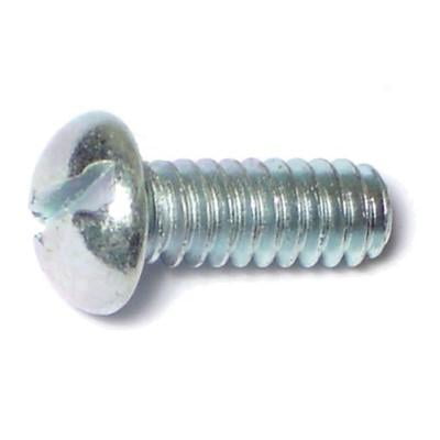 10-24 x 1/2 Zinc Plated Steel Coarse Thread Slotted Round Head Stove Bolts