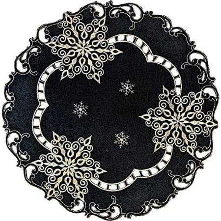 Doily Boutique Christmas Doily or Placemat with White Snowflakes on Blue Burlap Linen Fabric Size 15 inches
Doily Boutique Christmas Doily or Placemat with White Snowflakes on Blue Burlap Linen Fabric Size 15 inches