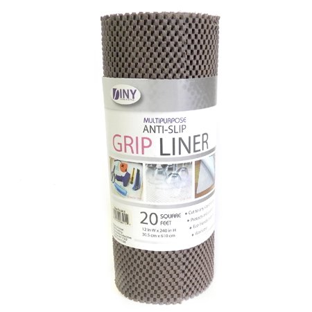 Jumbo Size Anti-Slip Mat Under Rug Grip Non Skid - Shelf and Drawer Liner 12" x 240" - Trim to Fit (Brown)