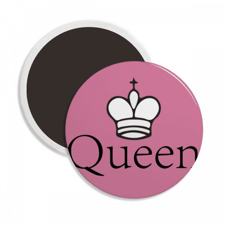 Queen White Word Chess Game Round Ceracs Fridge Magnet Keepsake Decoration