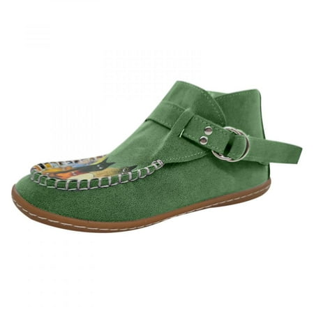 Homedles Sandals for Women- Open Toe Button Down Flat Gift for women Comfortable Summer Sandals for Women Green