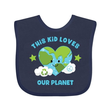 Inktastic This Kid Loves Earth Gift Baby Girl Bib