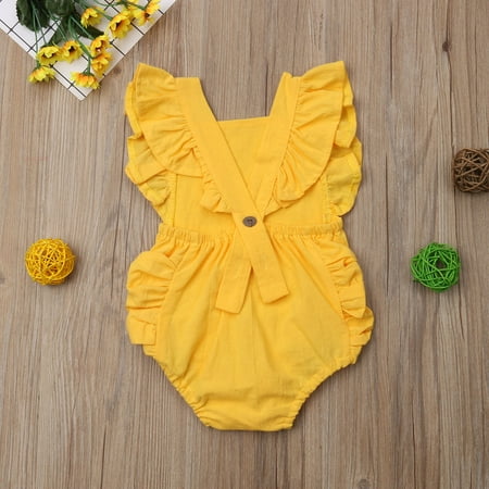 Infant Baby Girls Ruffle Sleeve Solid Simple Style Bodysuits Jumpsuit Summer Fashion Bodysuit Sunsuit Newborn Baby Girl Clothes
Infant Baby Girls Ruffle Sleeve Solid Simple Style Bodysuits Jumpsuit Summer Fashion Bodysuit Sunsuit Newborn Baby Girl Clothes