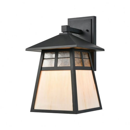One Light Outdoor Mission Wall Sconce - Square Porch Light with Cream Art Glass Matte Black Finish
One Light Outdoor Mission Wall Sconce - Square Porch Light with Cream Art Glass Matte Black Finish